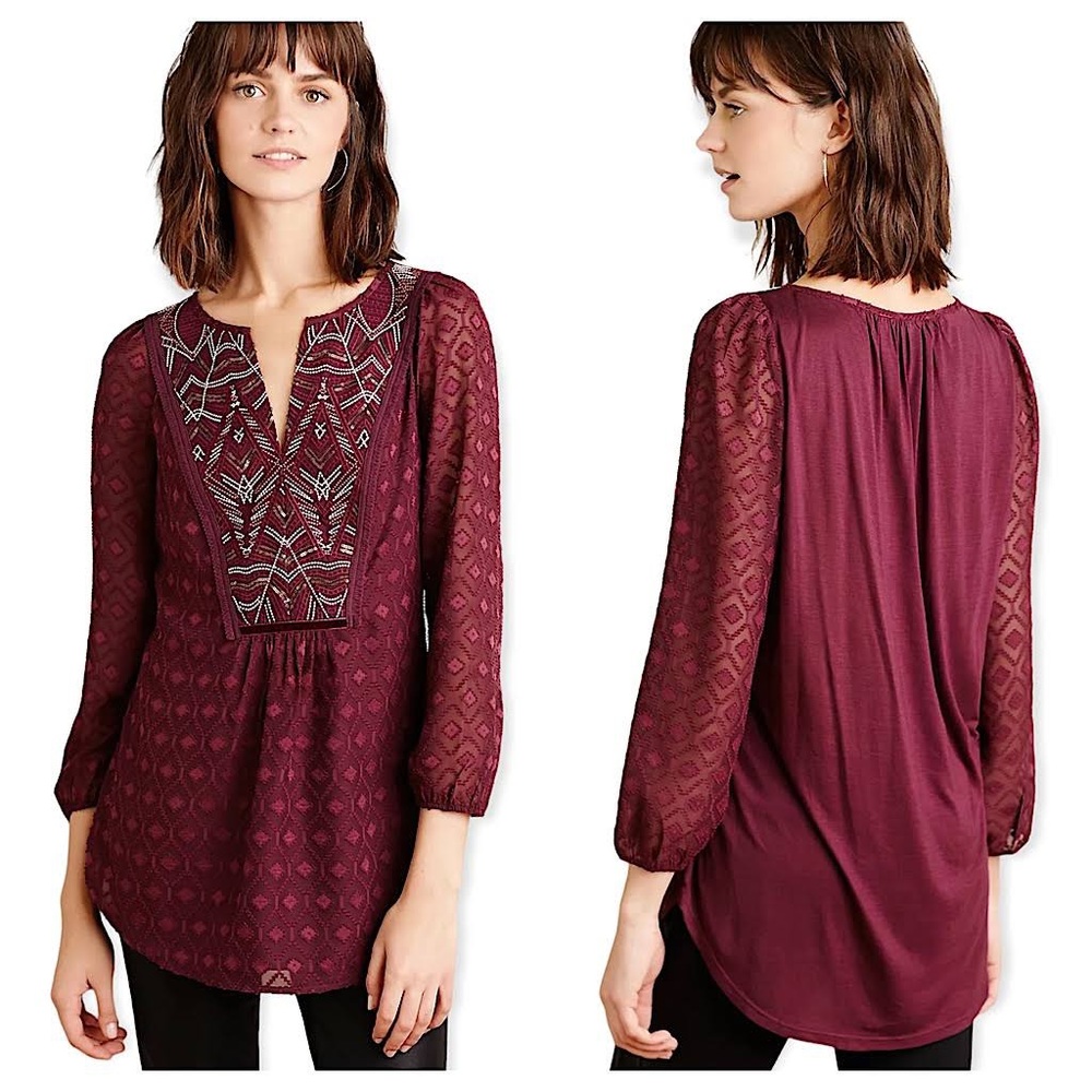 Anthropologie One September boho peasant blouse XS